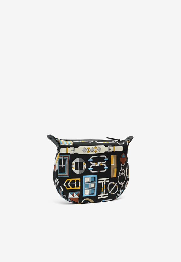 Hermès Sursoie To Go Pouch in Carre en Boucles Silk Print and Swift with Palladium Hardware