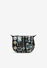 Hermès Sursoie To Go Pouch in Carre en Boucles Silk Print and Swift with Palladium Hardware