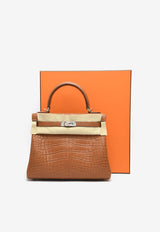 Hermès Kelly Retourne 28 in Gold Matte Alligator Leather with Palladium Hardware