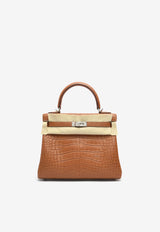 Hermès Kelly Retourne 28 in Gold Matte Alligator Leather with Palladium Hardware