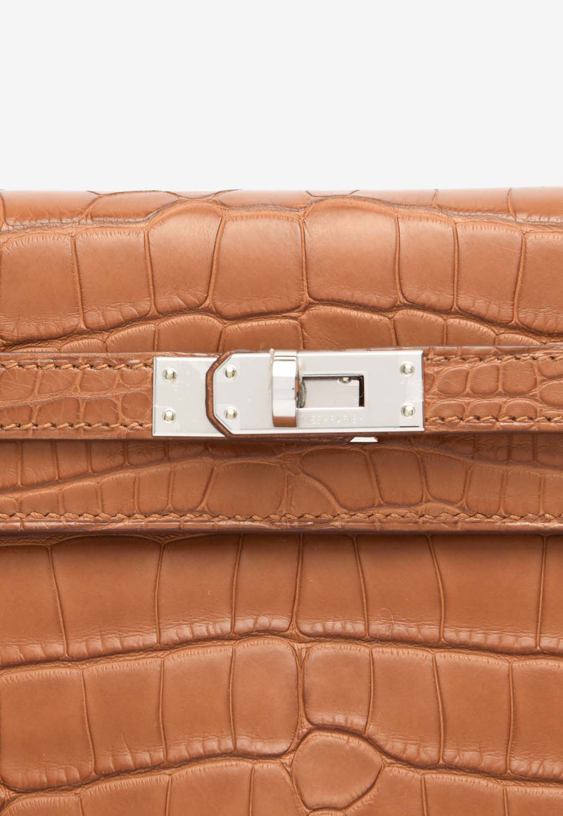 Hermès Kelly Retourne 28 in Gold Matte Alligator Leather with Palladium Hardware