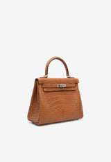 Hermès Kelly Retourne 28 in Gold Matte Alligator Leather with Palladium Hardware