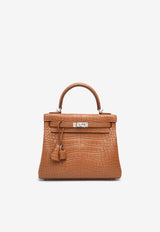 Hermès Kelly Retourne 28 in Gold Matte Alligator Leather with Palladium Hardware