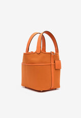 Hermès Picotin Cargo 18 in Orange Goeland Canvas and Orange Minium Swift with Palladium Hardware