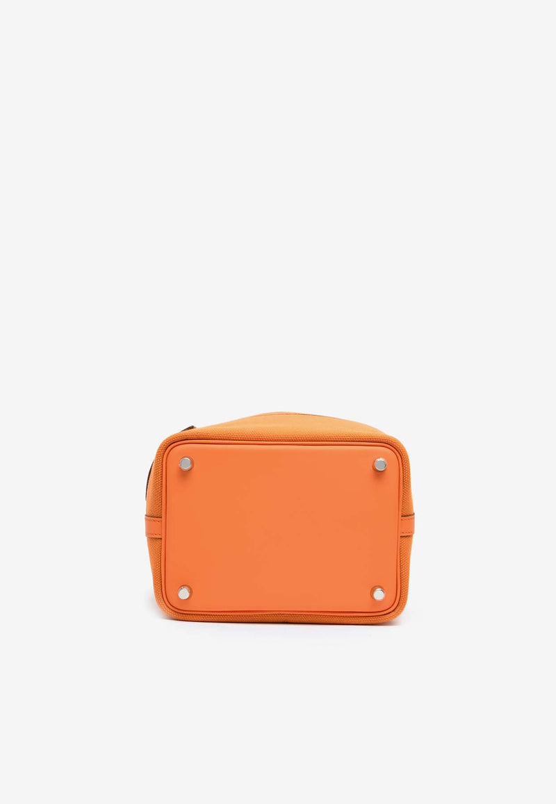 Hermès Picotin Cargo 18 in Orange Goeland Canvas and Orange Minium Swift with Palladium Hardware