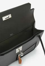 Hermès Kelly Depeches 25 Colormatic Pouch in Vert de Gris Evercolor, Black Evergrain and Fauve Barenia