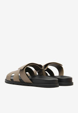 Chypre Sandals in Etoupe Epsom Leather
