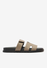 Chypre Sandals in Etoupe Epsom Leather