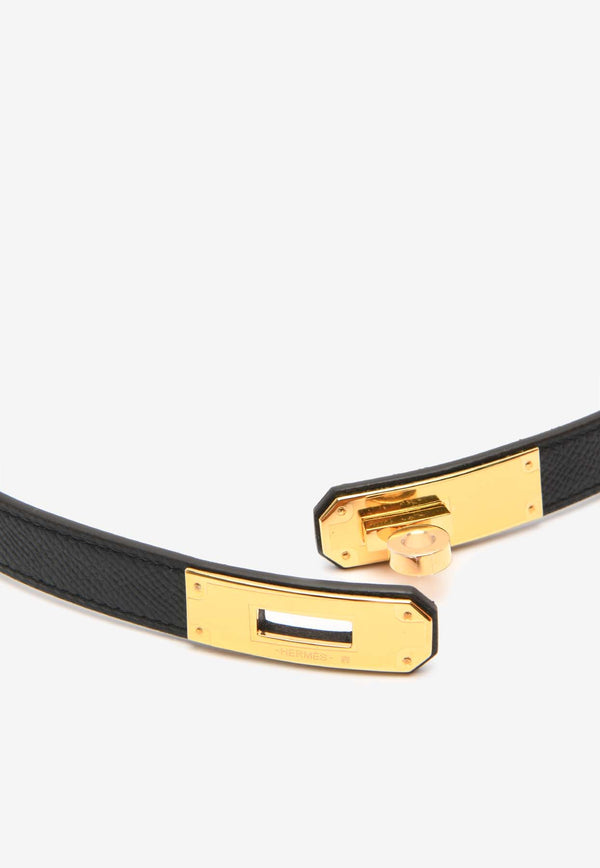 Hermès Kelly 18 Belt in Black Epsom Leather with Gold Buckle