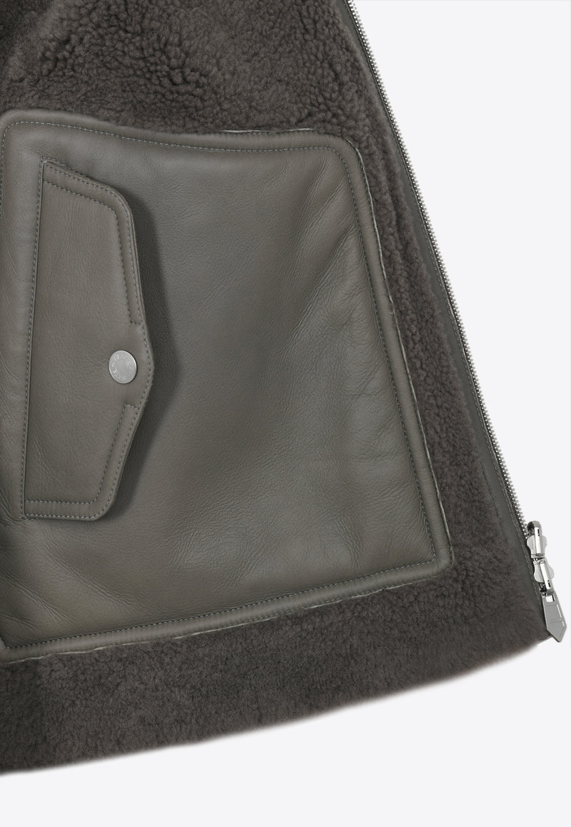 Hermès Reversible Leather and Teddy Jacket Tourbe