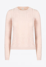Hermès Coaching Long-Sleeved Sweater Rose Saline