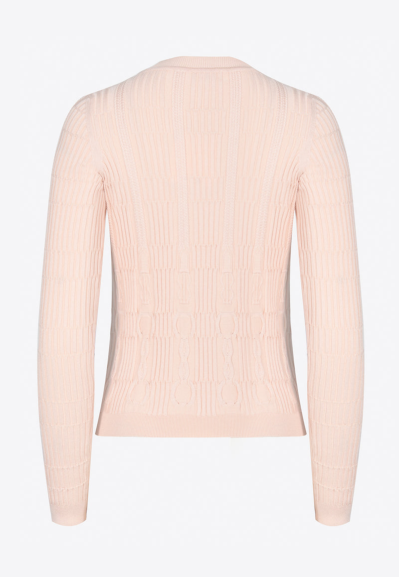 Hermès Coaching Long-Sleeved Sweater Rose Saline