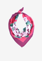 Dolce & Gabbana Floral Print Silk Scarf White FN092R GDS16 HF96C