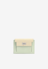 Hermes Kelly Pocket Compact Wallet in Tri-Color Epsom with Palladium Hardware