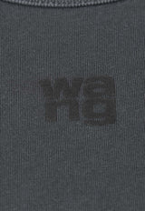 Alexander Wang Stacked Logo Shrunken T-shirt Gray