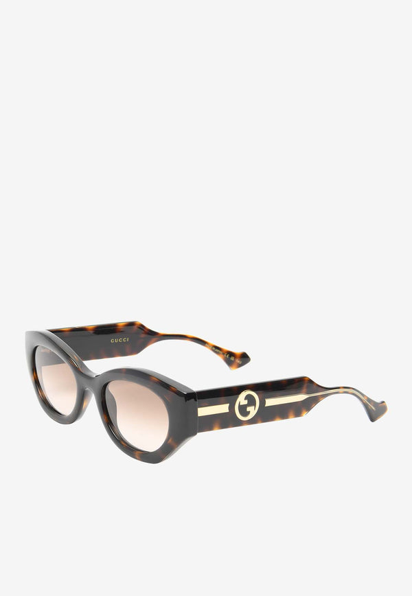 Gucci Interlocking G Oval-Shaped Sunglasses Brown GG1553SBROWN MULTI