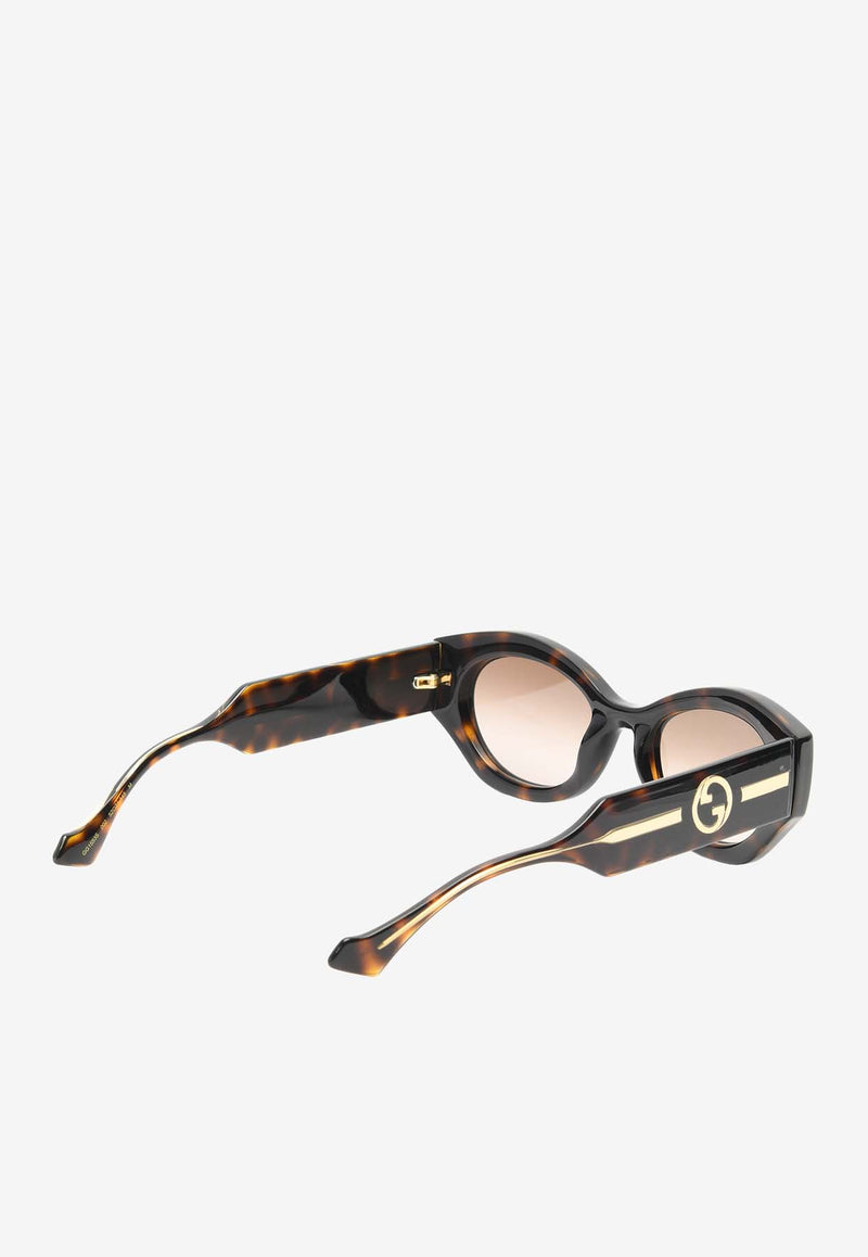 Gucci Interlocking G Oval-Shaped Sunglasses Brown GG1553SBROWN MULTI