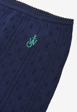 JW Anderson Double-Layer Pointelle Shorts Navy KW1278YN0389_888
