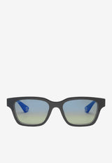 Gucci GG Logo Square-Shape Sunglasses Blue GG1641SABLACK MULTI