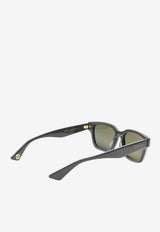 Gucci GG Logo Square-Shape Sunglasses Blue GG1641SABLACK MULTI