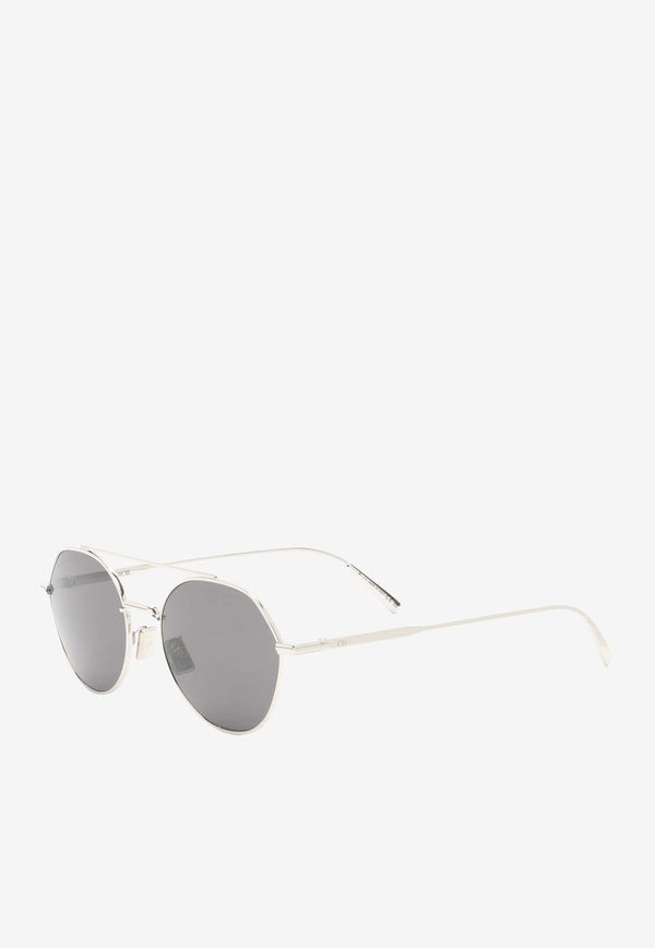 Dior Homme DiorBlackSuit Round-Shaped Sunglasses Gray DM40112U@5416A#SILVER