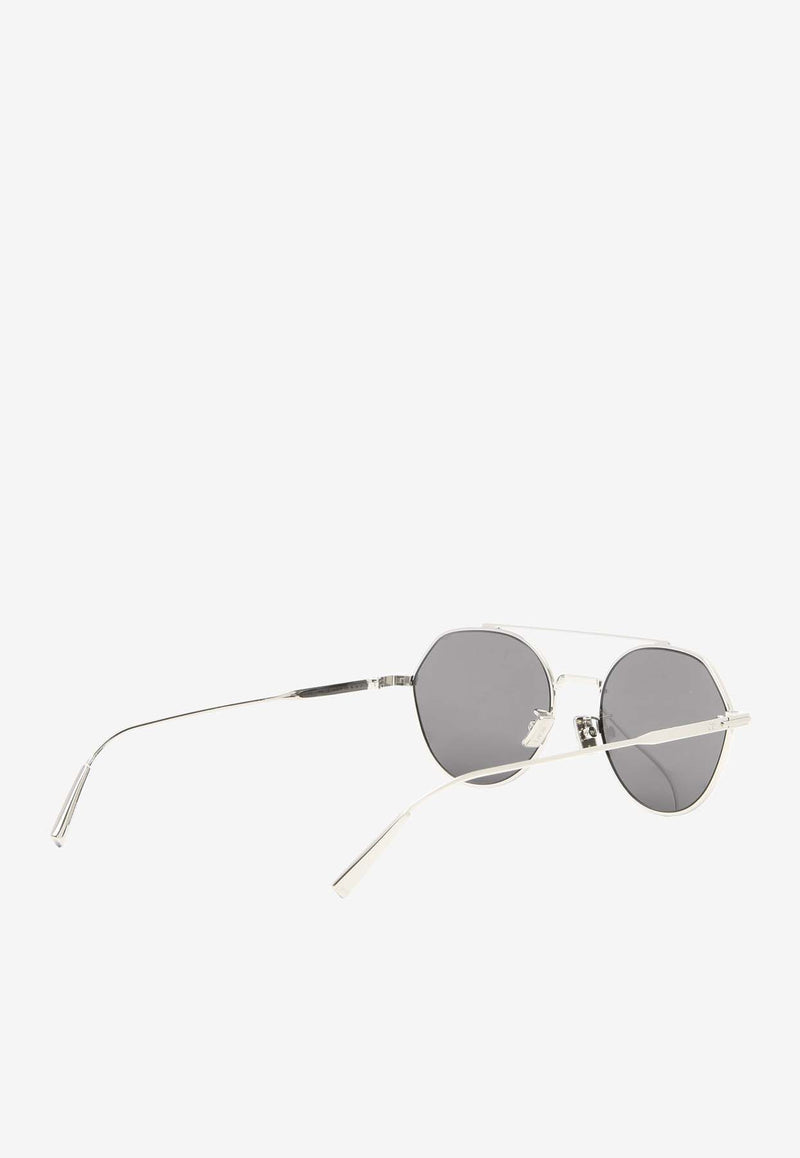 Dior Homme DiorBlackSuit Round-Shaped Sunglasses Gray DM40112U@5416A#SILVER