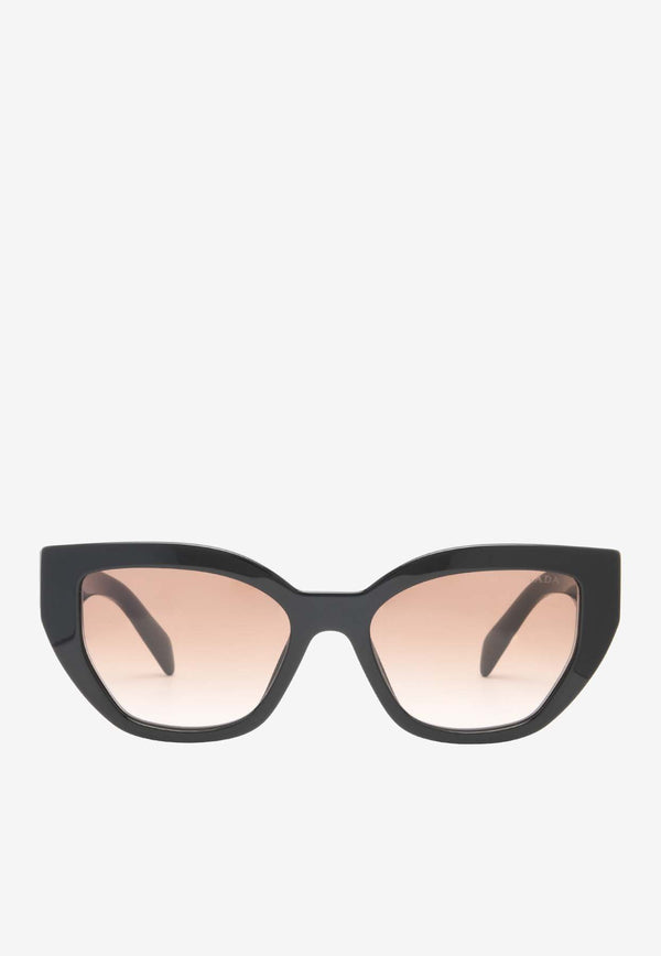 Prada Logo Lettering Cat-Eye Sunglasses Brown 0PR A09SBLACK