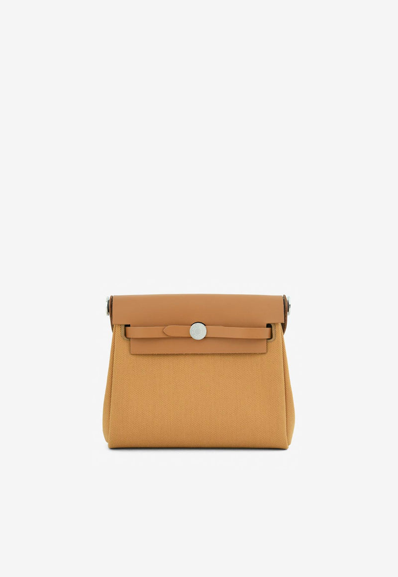 Hermès Mini Herbag Zip 20 in Naturel Sable Militaire Canvas and Hunter Leather with Palladium Hardware