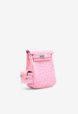Kelly Jump Backpack in Rose Bubblegum Ostrich Boreale with Palladium Hardware