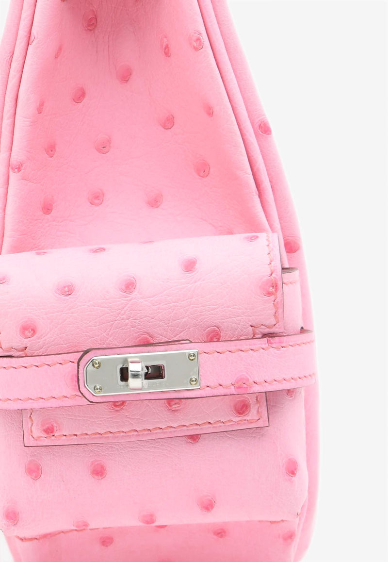 Hermès Kelly Jump Backpack in Rose Bubblegum Ostrich Boreale with Palladium Hardware