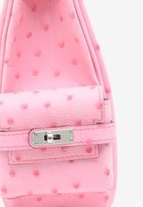 Kelly Jump Backpack in Rose Bubblegum Ostrich Boreale with Palladium Hardware