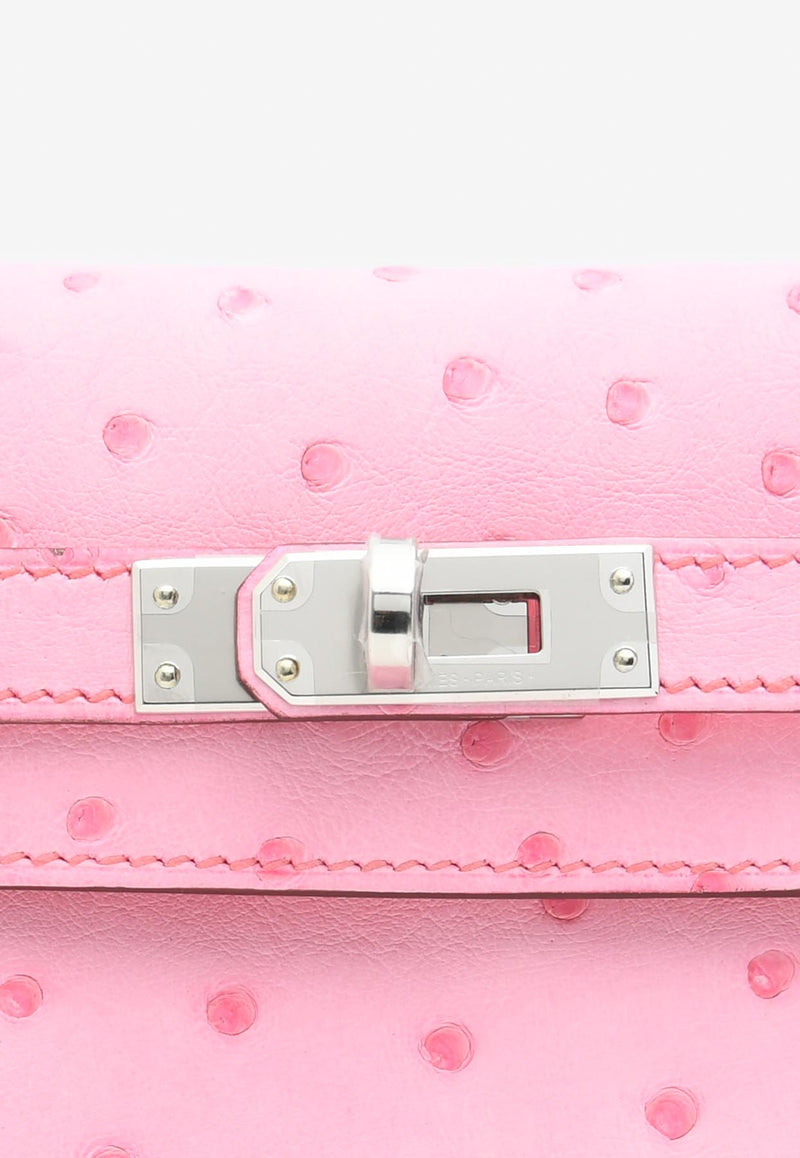 Hermès Kelly Jump Backpack in Rose Bubblegum Ostrich Boreale with Palladium Hardware