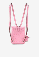 Hermès Kelly Jump Backpack in Rose Bubblegum Ostrich Boreale with Palladium Hardware
