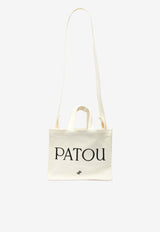 Patou Small Logo Canvas Tote Bag White AC044-0ESSENTIELWHITE