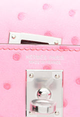 Hermès Kelly Jump Backpack in Rose Bubblegum Ostrich Boreale with Palladium Hardware