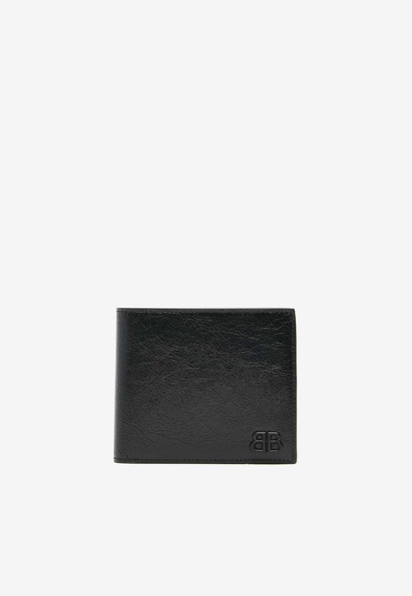 Balenciaga Monaco BB Logo Square Folded Wallet Black 766569-2AAS8BLACK