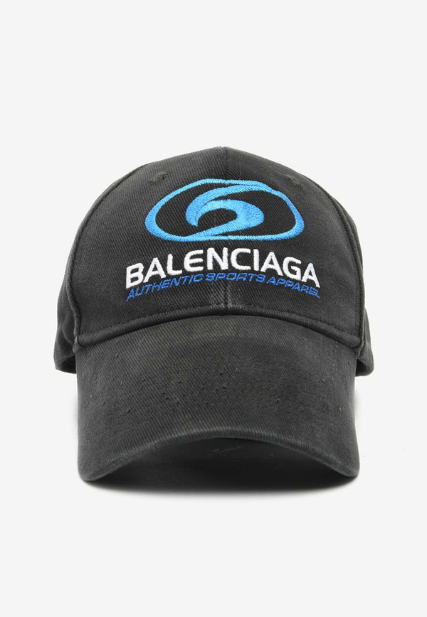 Balenciaga Surfer Vintage Logo Baseball Cap Black 771966-410B2BLACK