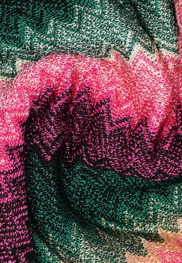 Missoni Zigzag Knit Fringed Scarf Multicolor SC28VID9381MULTICOLOUR