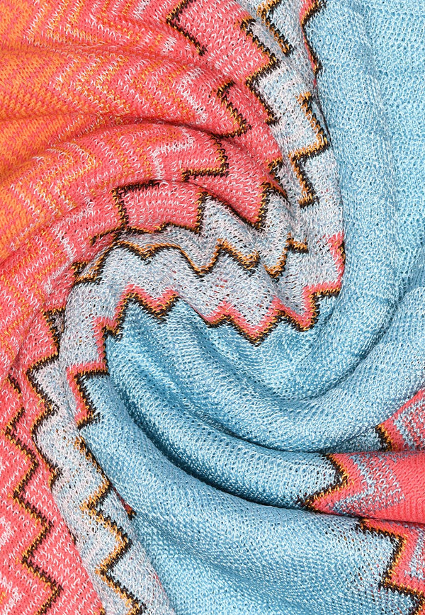 Missoni Zigzag Knit Fringed Scarf Multicolor SCYAVID9383MULTICOLOUR
