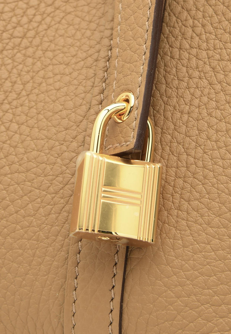 Hermès Picotin Lock 18 in Biscuit Clemence Leather with Gold Hardware