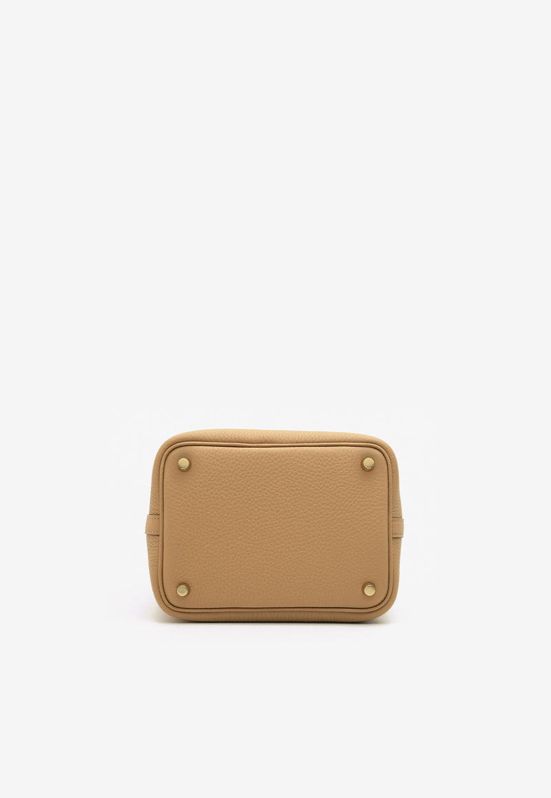 Hermès Picotin Lock 18 in Biscuit Clemence Leather with Gold Hardware