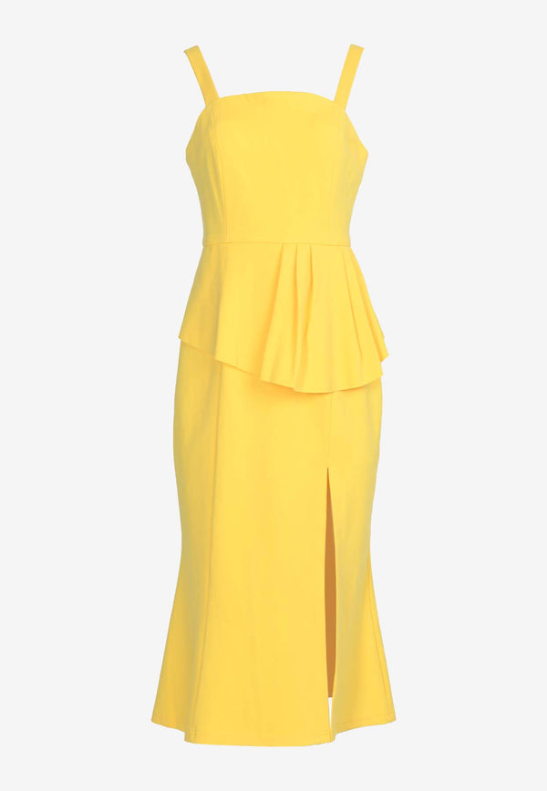 Elliatt Artists Ruffled Midi Dress Yellow E6032427YELLOW