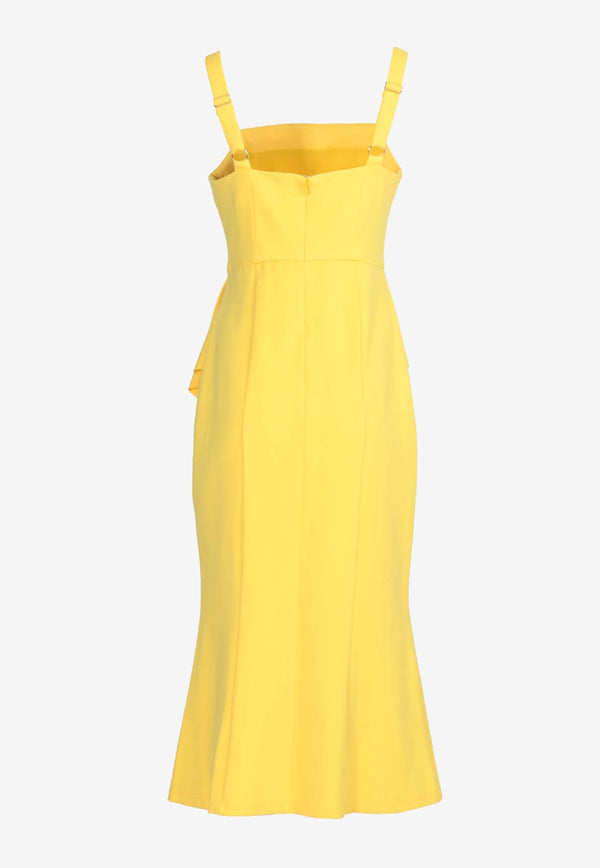 Elliatt Artists Ruffled Midi Dress Yellow E6032427YELLOW
