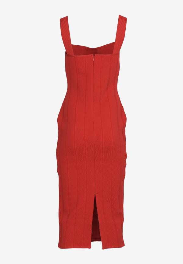 Elliatt Sterling Textured Midi Dress Red EC7042430BDRED
