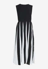 Dalood Sleeveless Midi Paneled Dress Black SP2340BLACK/WHITE