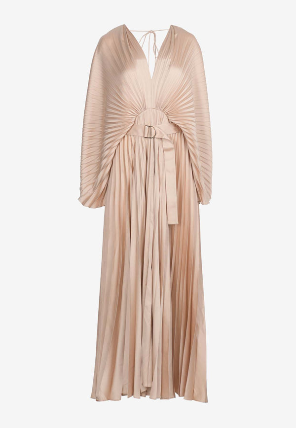 Acler Westover Pleated Maxi Dress Gold AS2207076D-D1-PRT-GOLD