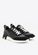 Hermès Bouncing Low-Top Sneakers in Black Matte Nilo Crocodile and Suede