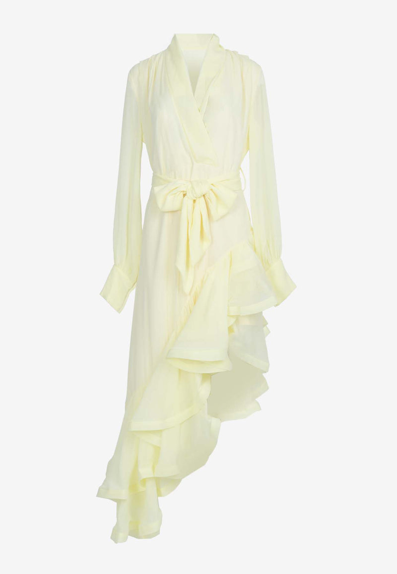 Elliatt Genevieve Asymmetric Ruffled Dress Yellow EB1052110YELLOW