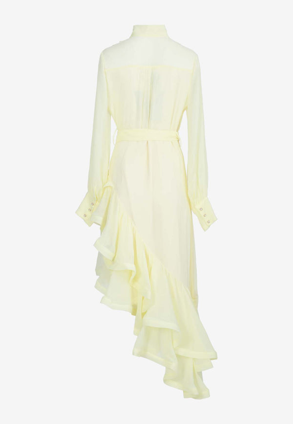 Elliatt Genevieve Asymmetric Ruffled Dress Yellow EB1052110YELLOW