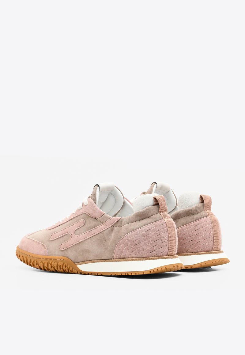 Hermès Jet Low-Top Sneakers in Rose Cancan and Rose Aquarelle Suede